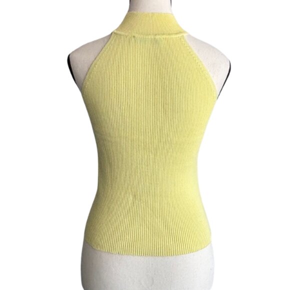 ZARA PASTEL YELLOW KNIT SLEEVLESS TOP, SZ. S - Picture 3 of 4